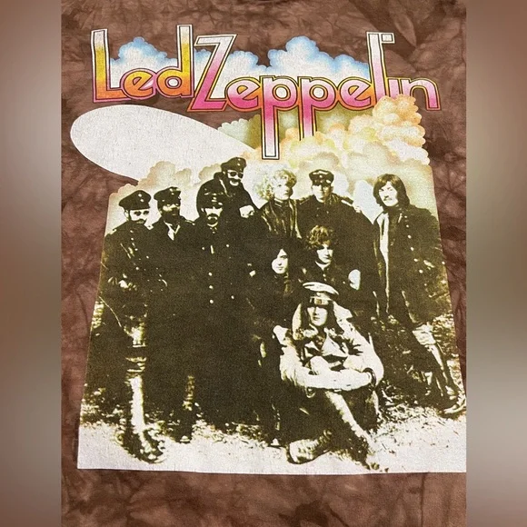 Single stitch Vintage Led Zeppelin Liquid Blue Tie Dye Tee Tshirt Size Medium - Picture 5 of 6